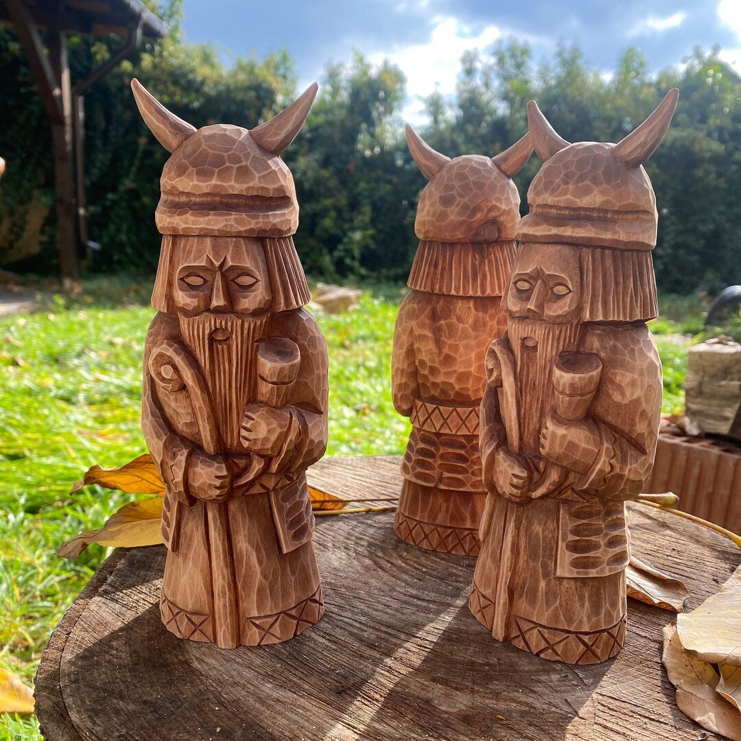 Carved Wooden Slavic God Statue - Veles - Etsy