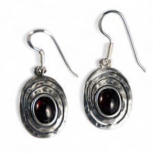 Sterling Silver Garnet Earrings - Agara