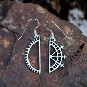 BEAIVI and MANO, Sun and Moon, Sami Earrings, silver 925 - Sami Shaman, earrings silver 925 Sampi Lapland Laponia Shamanic Drummer