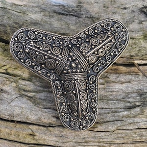 VIKING Bronze Trefoil Brooch for Re-enactment Dark Age Jewellery Jewelry Norse Brooches