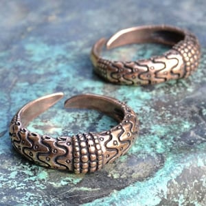 VIKING Bronze RING Inspired by Orupgård Bracelet Artefact Denmark Norse Pagan Artisan Jewelry
