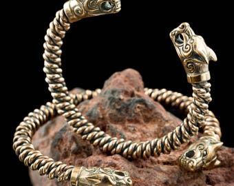 FENRIR Braided VIKING BRACELET Bronze Pagan Jewelry Jewellery Vikings Wolf Wolves Iceland Asatru Armband Cuff Pagans Fashion Norse