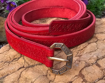 SALZBURG Leather Belt, XIII. century, red