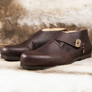 Viking Leather Shoes Replica Boots for Re-enactment Medieval Middle Ages