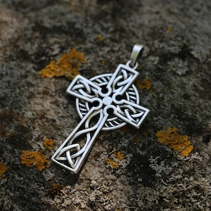 CELTIC CROSS, pendant silver 925 Irish Necklace charm jewelry jewellery Ireland Kilfenora
