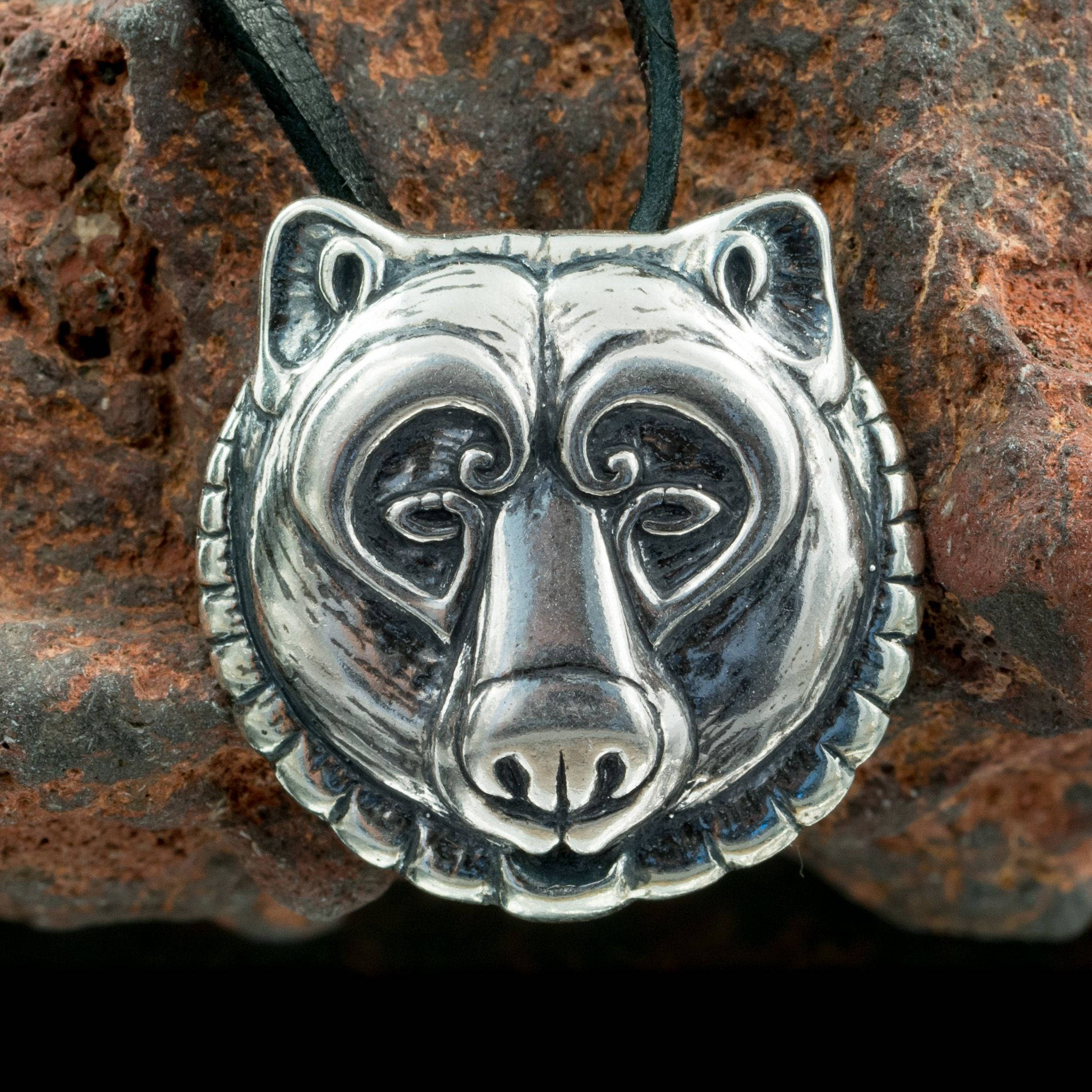 URSUS Sterling SILVER BEAR Pendant Bear's Head Celtic Etsy