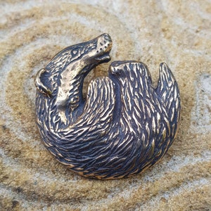 Bronze BADGER PENDANT Animal Nature Original Artisan Jewelry Jewellery from Bohemia Czech Republic Wulflund