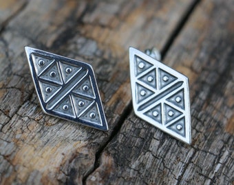 Pendientes de plata KAZI inspiración medieval Alta Edad Media Pagano Eslavo Vikingo Anglosajón joyería de primera ley joyería vikingos modernos nórdicos