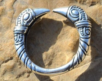 Sterling VIKING RAVEN RING Plata Mammen Arte Estilo Joya Nórdica Joyería Anillos de Cuervo Sterling Pagan Nórdico Vikingos Anillos de Aves Ajustables