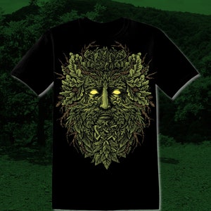 CELTIC Green Man MEN'S T-shirt PAGAN God of the Forrest Guardian Guide to the Otherworld Nature Kernunn Cernunnos Unisex Black Underworld