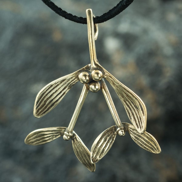 DRUID Mistletoe BRONZE Celtic Pendant Necklace Jewelry Jewellery Irish Scottish Welsh Talisman Amulet Ritual Druids Menhir Stonehenge Pagan