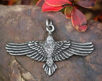 Tin Raven Pendant - Flying Crow