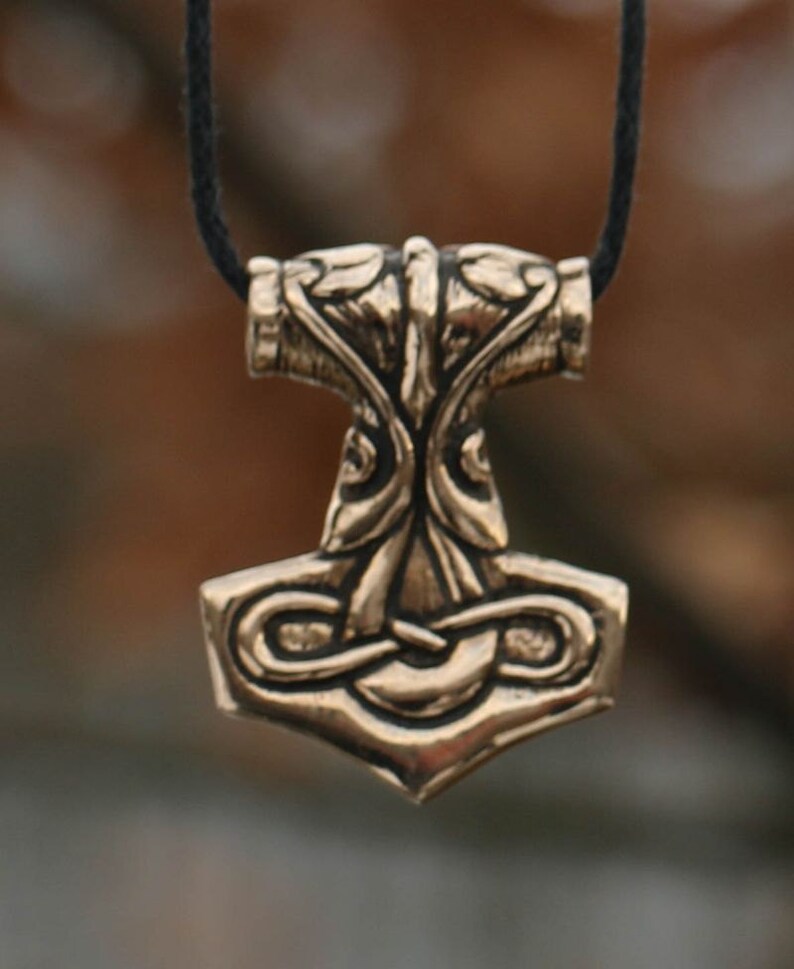 TÓR Thor's Hammer Bronze VIKING Pendant Necklace Jewelry Etsy
