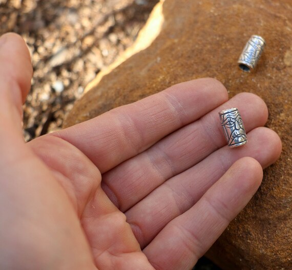 Bague en argent avec perles de barbe Greybeard Viking Asatru