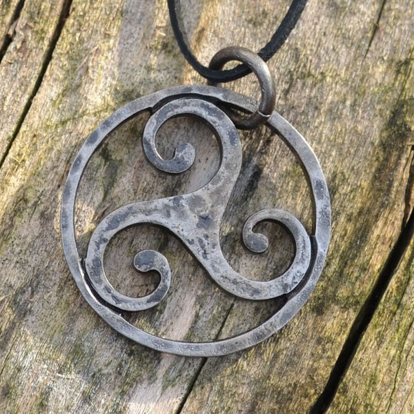 CELTIC STEEL TRISKELION Pendant Triskele Triskel Triskele Pagan Artisan Original Jewelry Jewellery from Bohemia Czech Rep