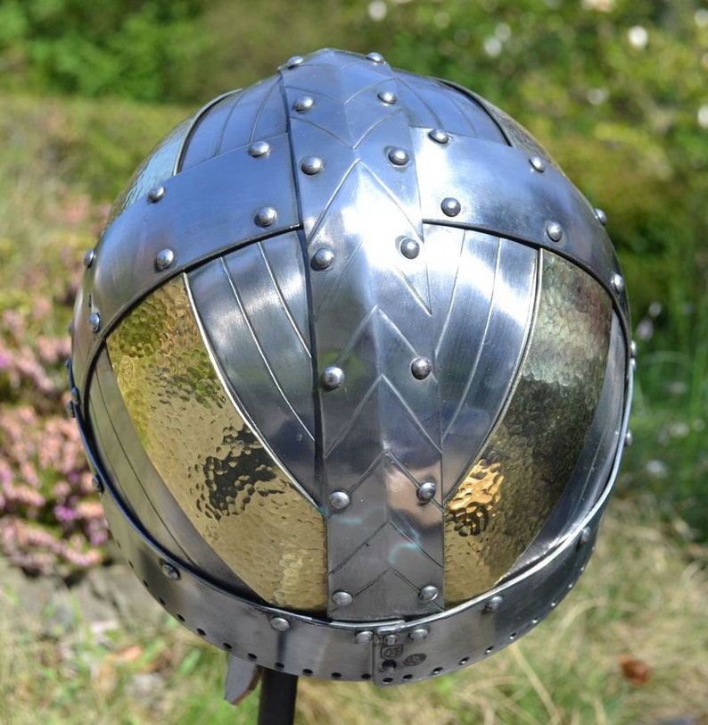 ARNGRIM viking helmet Re-enacting 2 mm Vikings Norse Helm | Etsy