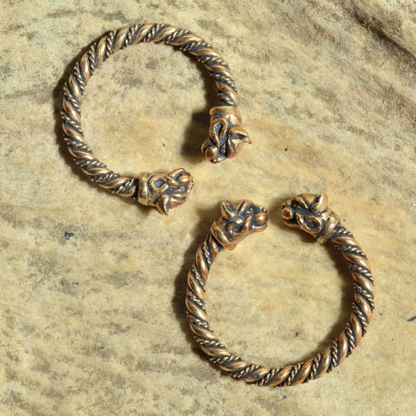 BAGUE réglable en bronze de CHAT CELTIQUE Celtes, art animalier noué écossais irlandais