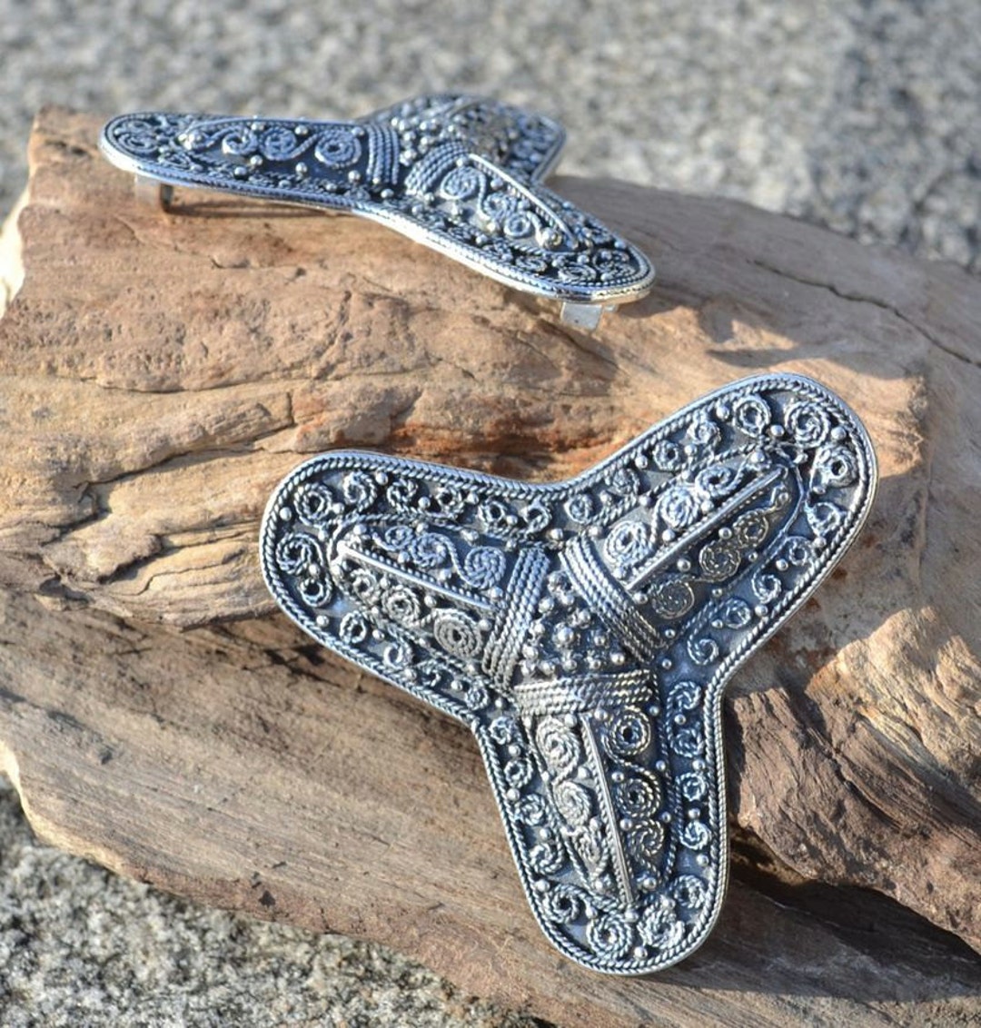 VIKING Sterling Silver Trefoil BROOCH Early Medieval Jewellery