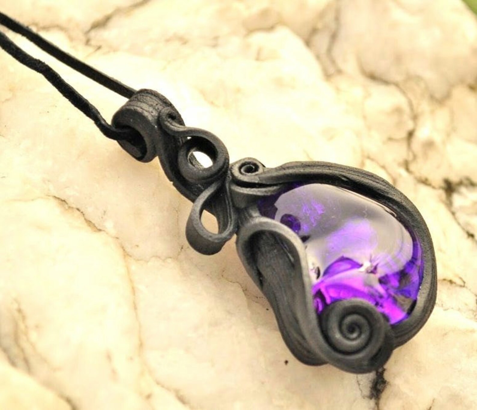 PURPLE DREAM Glass Fantasy Necklace Pendant Jewellery Jewelry Etsy
