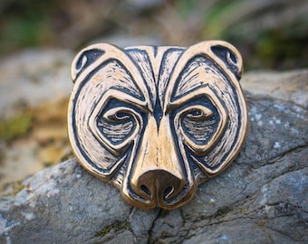 Bronze Bear Head Pendant - Ursus