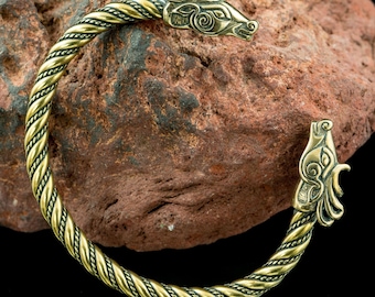 FIANNA deer bracelet Viking jewelry brass braided bangle inspired by Celtic jewelry