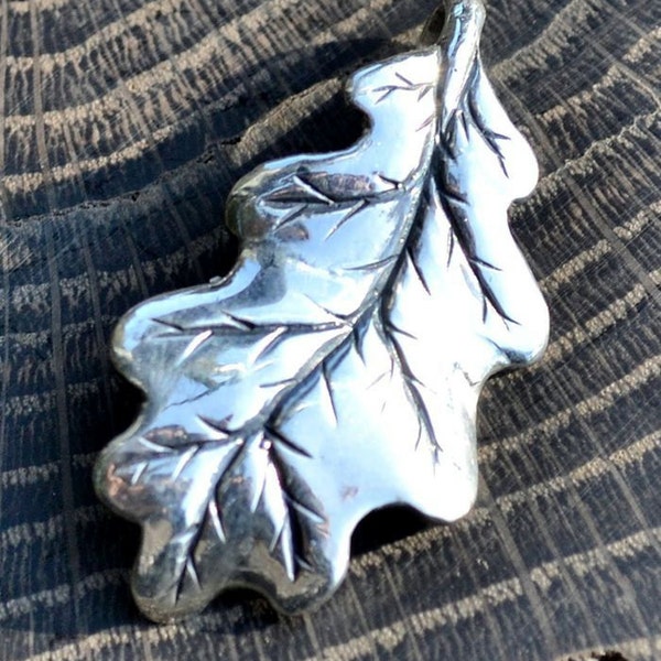 PENDENTIF Druide feuille de chêne en argent sterling collier breloque païenne bijou bijoux bijoux feuilles amulette du druide Talisman celtique