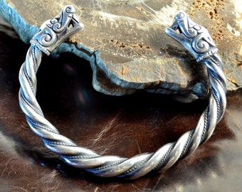 Massive VIKING Sterling SILVER BRACELET Burg Sweden Museum Replica Vikings Jewelry Jewellery Pagan Bracelets Bangle Wristband Norse Nordic