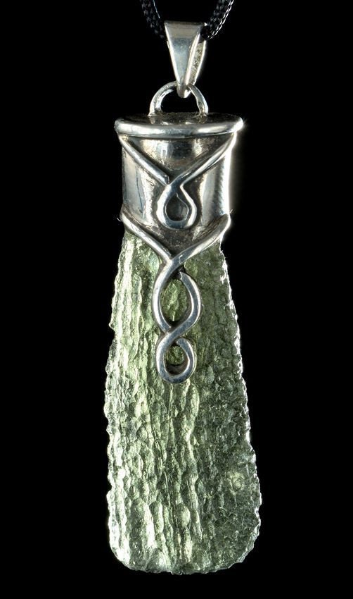 AVONLEA Czech Moldavite Sterling Silver Pendant Necklace Etsy