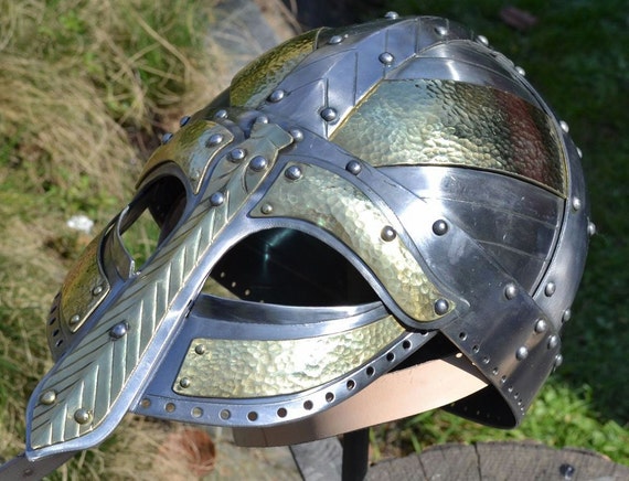 ARNGRIM viking helmet Re-enacting 2 mm Vikings Norse Helm | Etsy