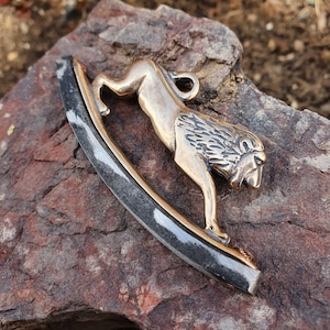 LION Historical Fire Steel Bronze Flint re-enactment bushcraft fire making Firesteel animal original gift