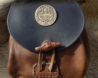 CERNUNNOS Real Leather Historical Medieval Bag Purse Pouch Celtic Viking Vikings Costume Bronze SCA LARP Fantasy Accessory Ragnar Rollo
