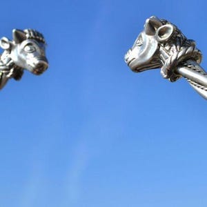 Sterling Silver Celtic Bull Head Torc image 2