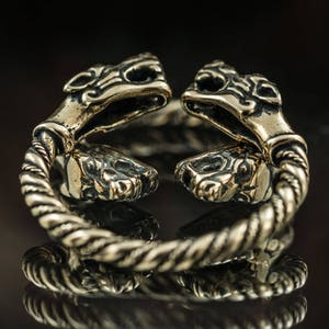 Viking WOLF Head BRONZE Ring Celtic Pagan Jewelry Jewellery Rings Asatru Iceland Artisan image 8