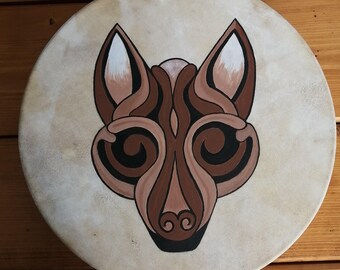 Wolf Frame Drum - 40 cm