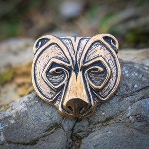 URSUS BEAR HEAD Pendant Bronze Jewel Necklace Pagan Celtic Viking Norse Jewelry Jewellery Native Slavic Grizzly Animal Wilderness Handmade