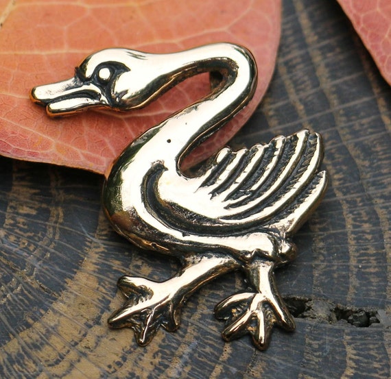 GOOSE or SWAN Bronze Medieval Pendant Replica Middle Ages Middleage Necklace Charm Brooch Pin 14th 15th Century Hussites Hussite Museum Etsy