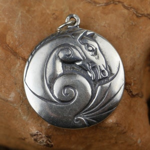 CELTIC HORSE Silver Pendant Epona Horses Equestrian Sterlin Amulet Talisman Jewel Jewellery Pagan Irish Spiral Jewllry Charm Pund