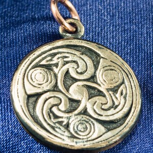 IRISH SPIRALS Triskele Book of Kells bronze pendant | Etsy