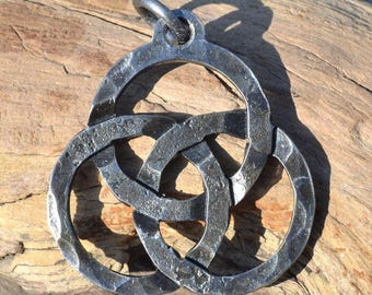 Forged Steel Triquetra Pendant