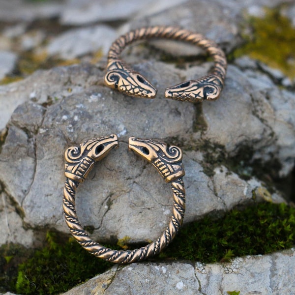 BAGUE en bronze de dragon viking ouverte réglable, bijoux originaux inspirés de l'histoire de l'artisan par WULFLUND