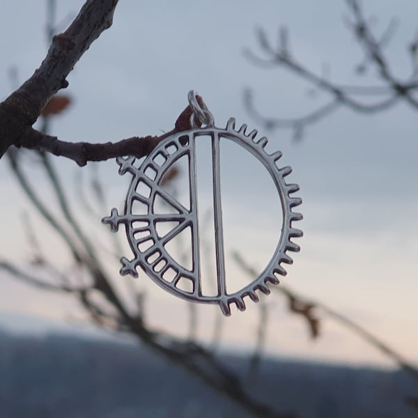 BEAIVI and MANO, Sun and Moon, Sami Pendant, silver 925 - Sami Shaman, earrings silver 925 Sampi Lapland Laponia Shamanic Drummer