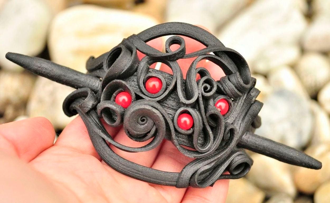 LARGE HAIR Brooch Corals Handmade Unique Traditional Jewellery - Etsy LARGE HAIR Brooch Corals Handmade Unique Traditional Jewellery - Etsy