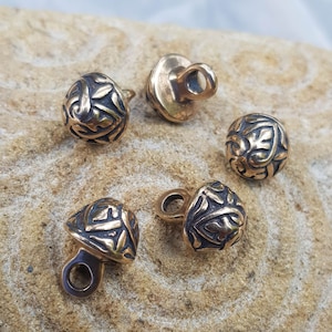 Medieval BRONZE BUTTON Historical Replica 14th 15th Century Costume Re-enactment Middle Ages Fashion Clothes Making Sewing Accessories LARP