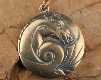 CELTIC HORSE Amulet Bronze Pendant Charm Jewel Jewellery Jewelery Talisman Horses Head Epona Riding Equestarian Race Racing Irish Scottish