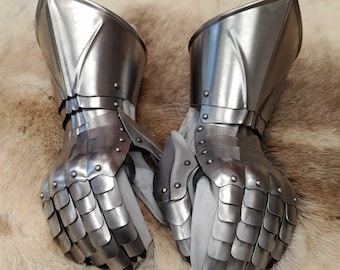 Medieval Steel Gauntlets - Handmade