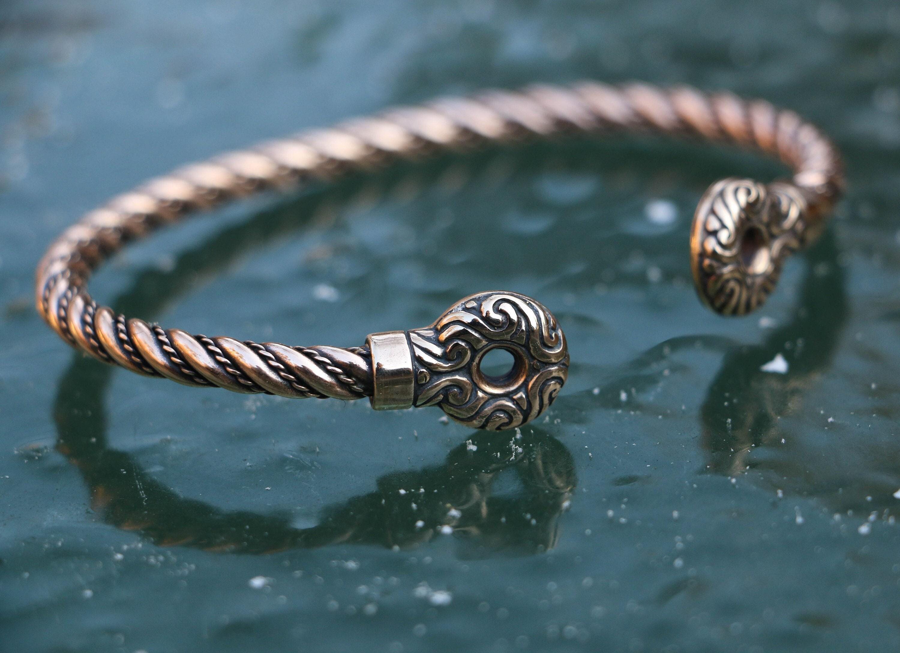 Celtic Bronze Torque Bracelet - Iron Age Adjustable Bangle - Etsy