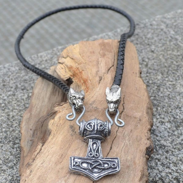 Swedish Tin THOR's HAMMER Pendant Necklace Viking Mjollnir Mjolnir Mjolner