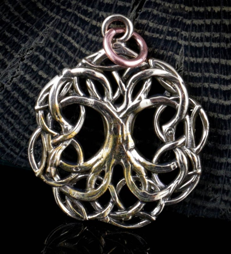 CELTIC TREE of LIFE Bronze Pendant Pagan Knotted Amulet Necklace Jewel Jewelry Jewellery Irish Scottish Forest Wood Tribal Fantasy image 1