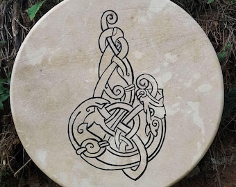 Hand-Painted Shamanic Frame Drum - 40 cm