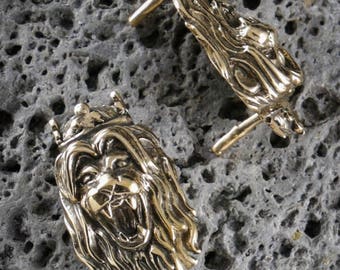 MEDIEVAL BOHEMIA LION Bronze Pin Lion Jewel Jewellery Jewelry Beast King Crown Kings Lord Czech Bohemia Heritage Knight Stud Rivet Concho